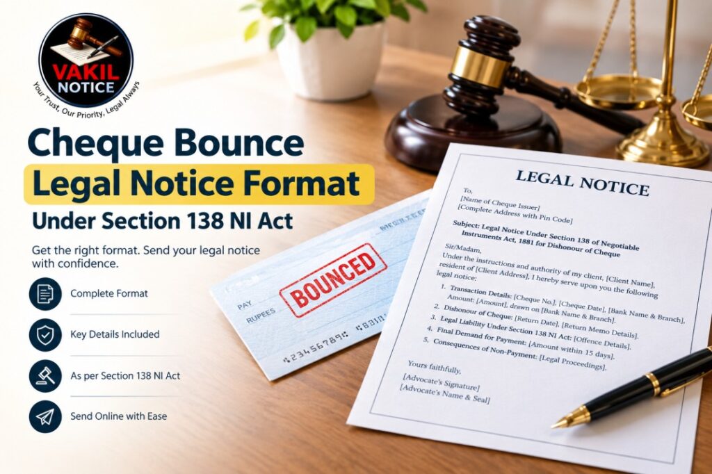 Cheque Bounce Legal Notice Format