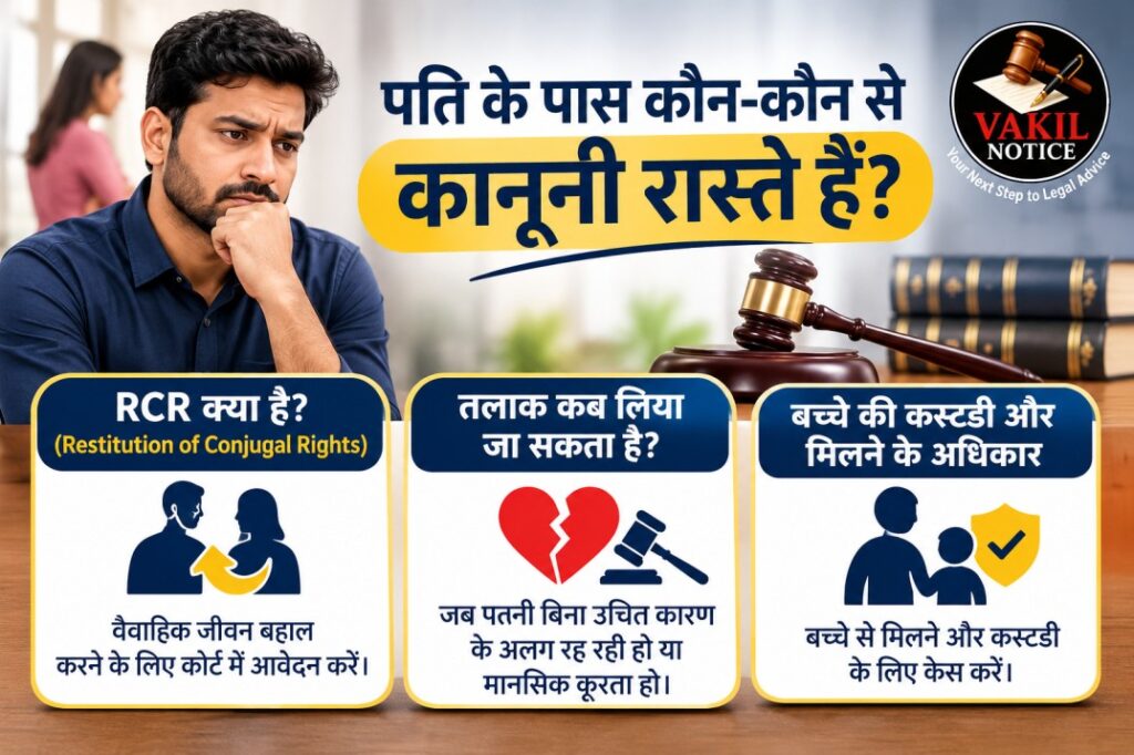 पति के कानूनी रास्ते_ RCR, तलाक और कस्टडी